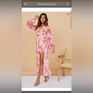 Small Long Sleeve Floral Fortunate One Dress (Celeste Maxi Dress Floral)